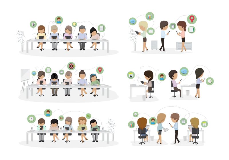 Office staff design vector material
