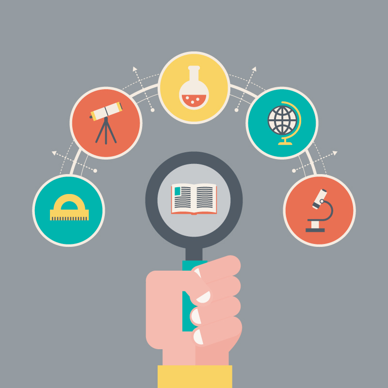 Round educational background element icon vector material
