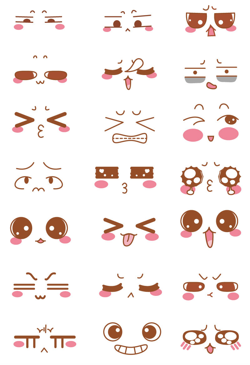 21 of adorable cartoon expression vector material