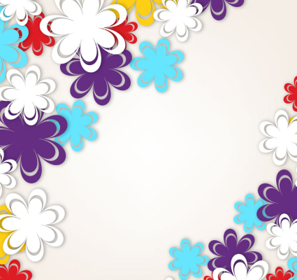 Abstract flowers background vector material
