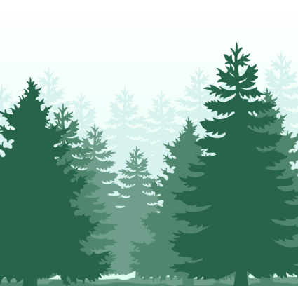 Green Forest silhouette vector material