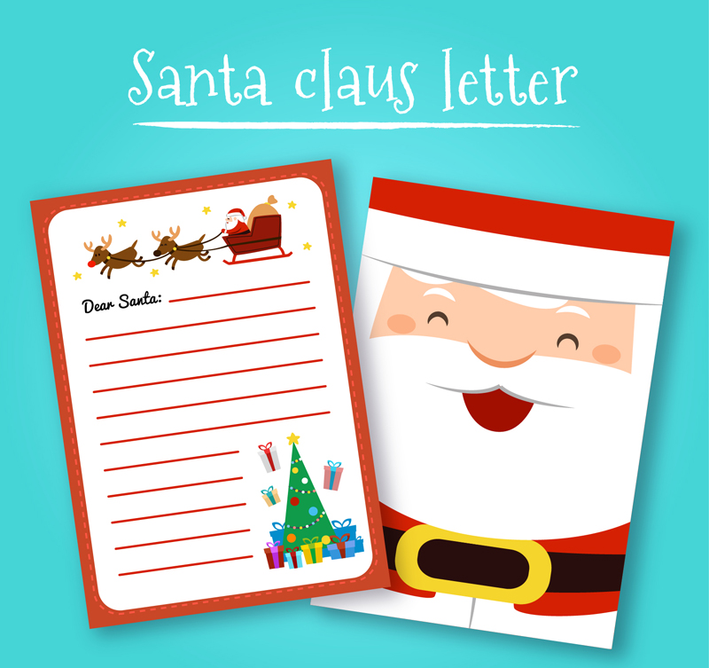 Cartoon Santa Claus Stationery vector material