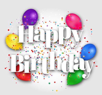 White Happy Birthday WordArt vector