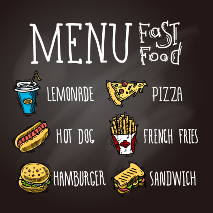 Fast food menu design Vectors