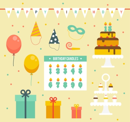 13 of the decorative element vector material Birthday Party