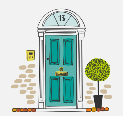 Creative Painted door illustrator vector material