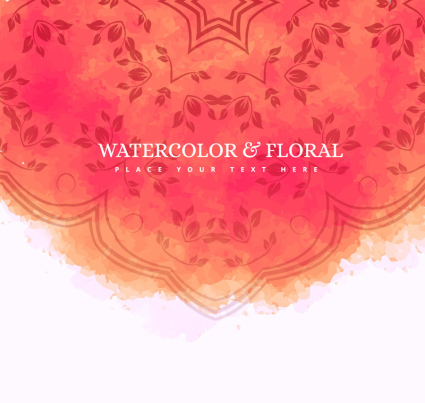 Rose red water painting pattern card