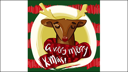 Scarves Christmas reindeer vector material