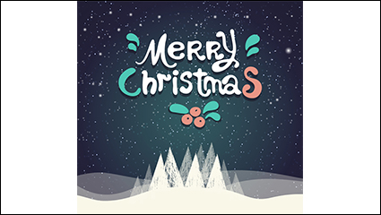 Snowy Christmas Blessing poster vector material