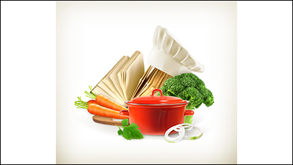 Cooking ingredients and tools vector material
