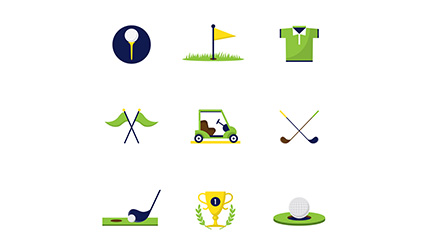 9 Creative golf icon vector material