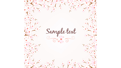 Cherry border background vector material