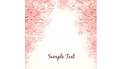 Painted cherry blossom tree vector material