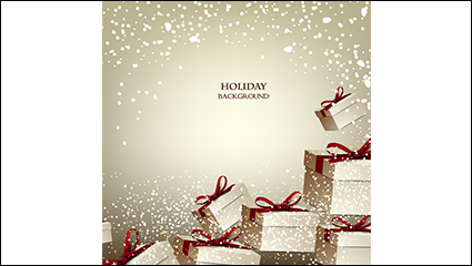 Holiday gift box background vector material