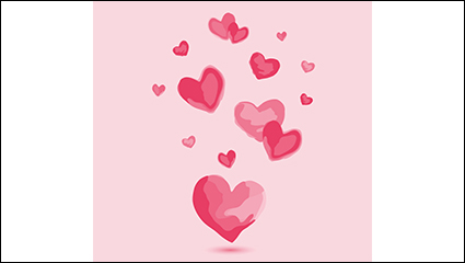 Love pink watercolor vector material