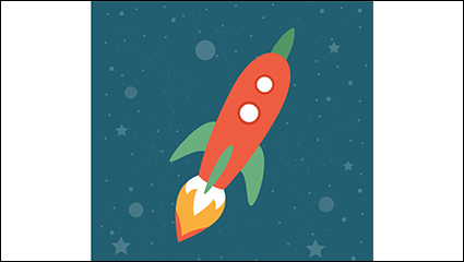 Cartoon fly into space rocket vector material