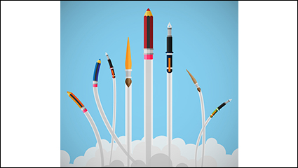 Cartoon vacated stationery pen vector material