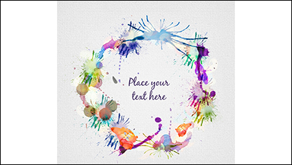 Watercolor ink circle background vector material