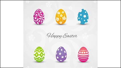 6 Easter Egg pattern vector material