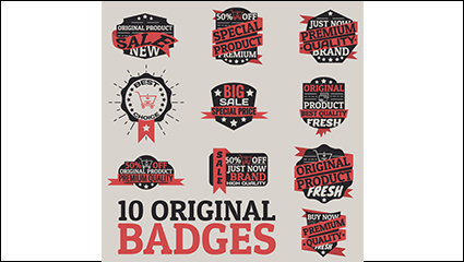 10 retro label vector material Promotion