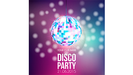 Fashion disco ball poster vector material