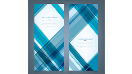 2 blue grid banner vector material