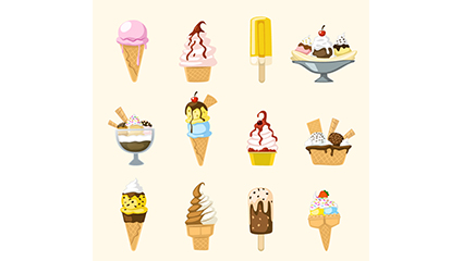 12 delicious ice cream vector material