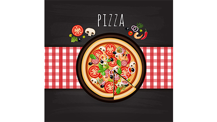 Italy Pizza plan view vector material