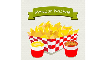 Delicious Mexican nachos vector material
