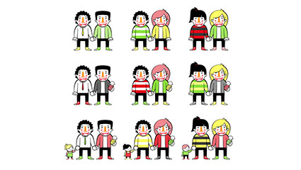 9 partner character design vector