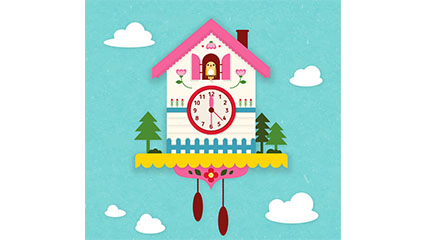 Exquisite cuckoo clock Vector material