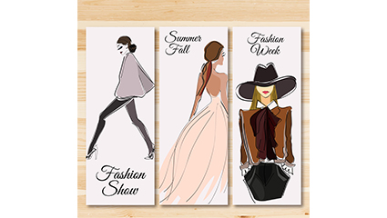 3 Fashion girl banner vector material