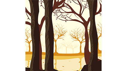 Creative autumn woods vector illustration material