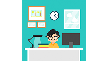 Cartoon study in men vector material