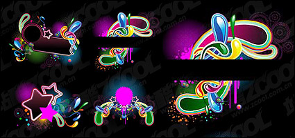 Neon style trend vector