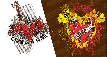 heart-shaped wings t-shirt design