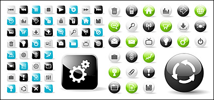 web2.0 web design round with a square icon icon vector material