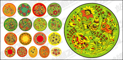 series of classical pattern vector material -4 - circular pattern