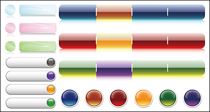 Decorative crystal buttons page icon vector material