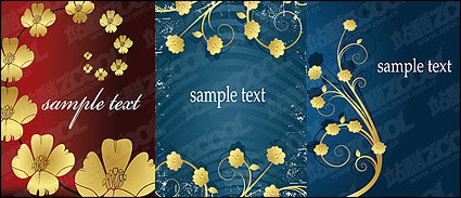 golden flower pattern vector
