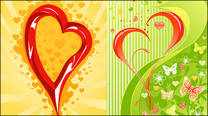 three-dimensional heart-shaped butterfly pattern vector material