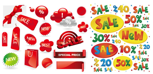 Sales decorative elements vector