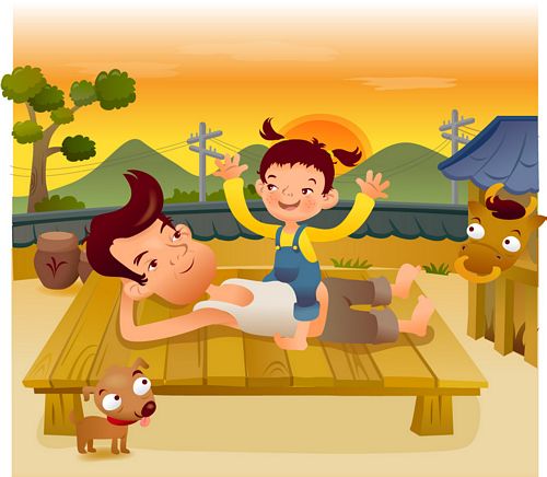 iClickart Cartoon Family illustrator vector material -17