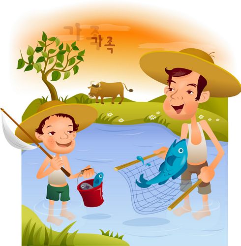 iClickart Cartoon Family illustrator vector material -7