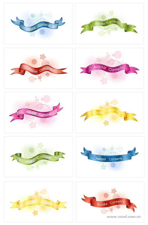 10 5-color ribbon vector material