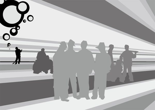 Combination of construction workers vector