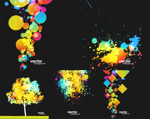 Colorful element vector material