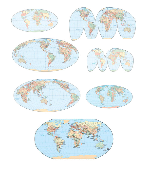 Vector World Map of various