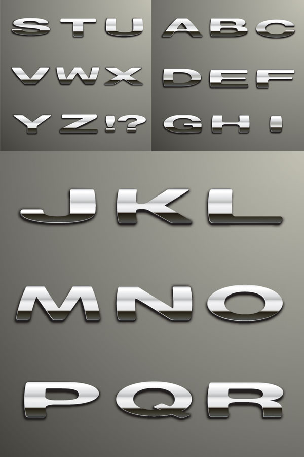 Silver metal words vector