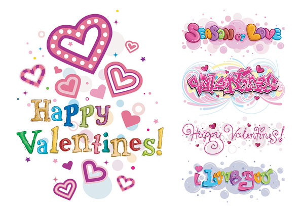 Happy Valentine's Day vector material art of words